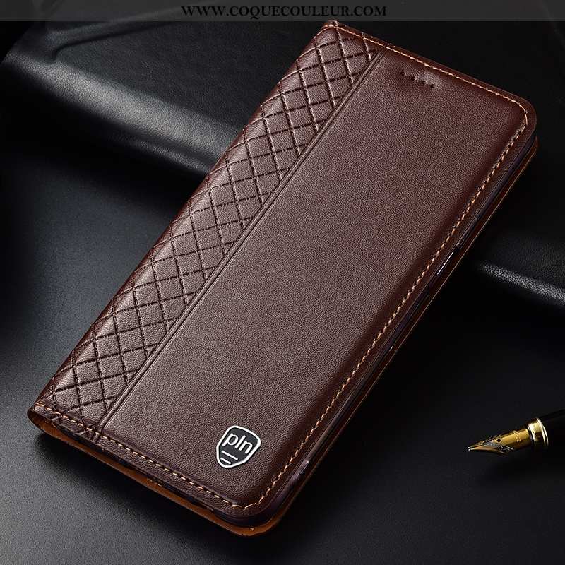 Coque Huawei P40 Cuir Étui, Housse Huawei P40 Protection Luxe Marron