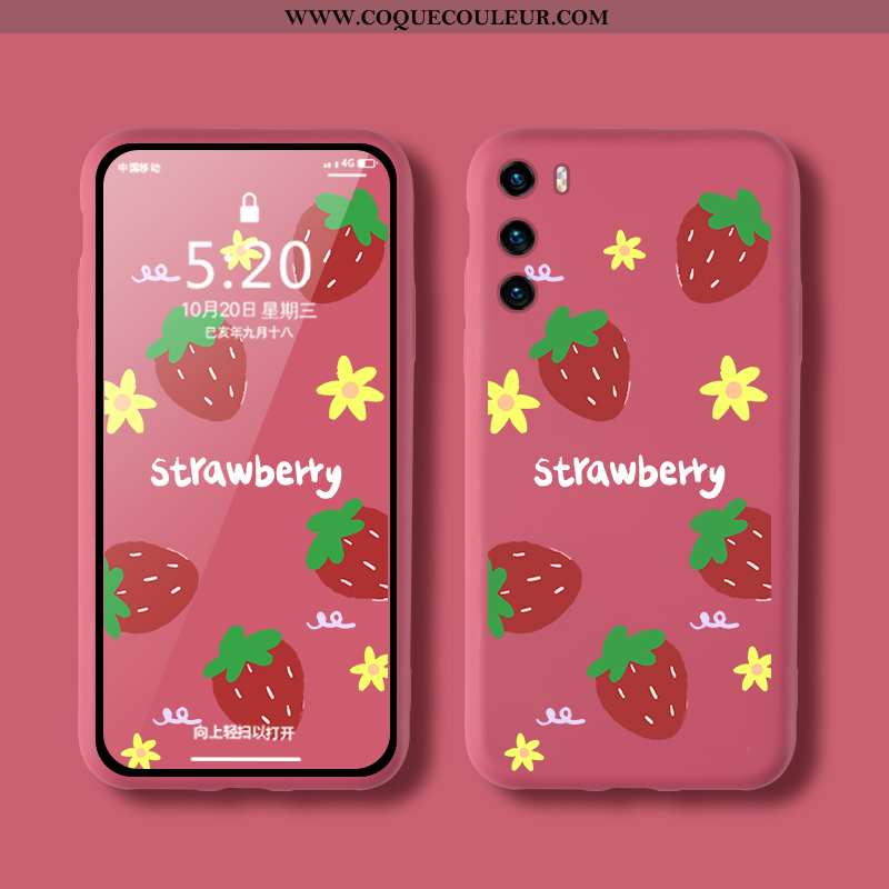 Coque Huawei P40 Mode Rouge Tout Compris, Housse Huawei P40 Créatif Incassable