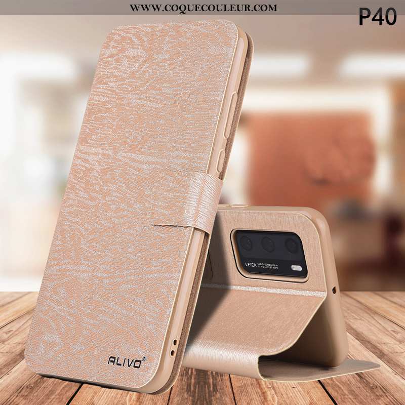Étui Huawei P40 Fluide Doux Coque Étui, Huawei P40 Silicone Tout Compris Champagne
