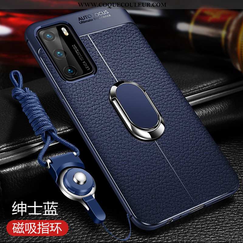 Housse Huawei P40 Protection Fluide Doux Coque, Étui Huawei P40 Ornements Suspendus Bleu