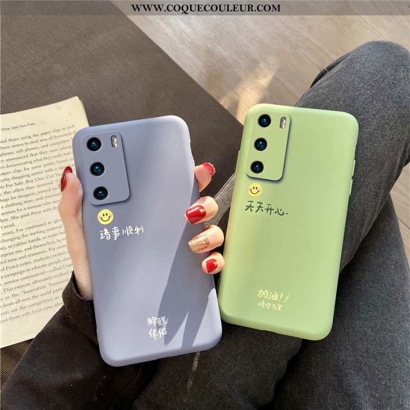 Coque Huawei P40 Fluide Doux Étui Net Rouge, Housse Huawei P40 Silicone Tendance Bleu