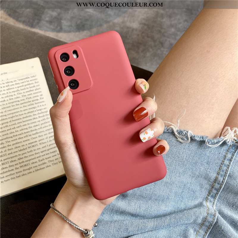 Coque Huawei P40 Fluide Doux Étui Net Rouge, Housse Huawei P40 Silicone Tendance Bleu