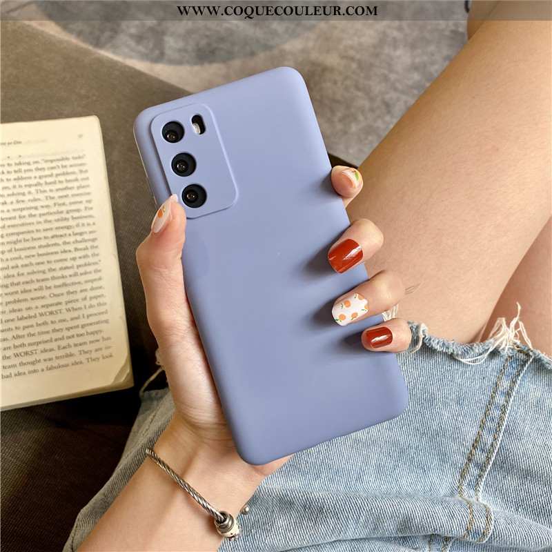 Coque Huawei P40 Fluide Doux Étui Net Rouge, Housse Huawei P40 Silicone Tendance Bleu