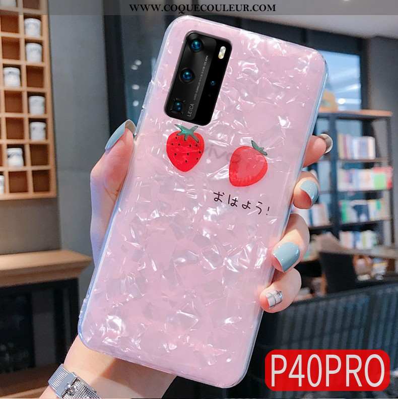 Étui Huawei P40 Tendance Personnalité Téléphone Portable, Coque Huawei P40 Légère Ultra Rose