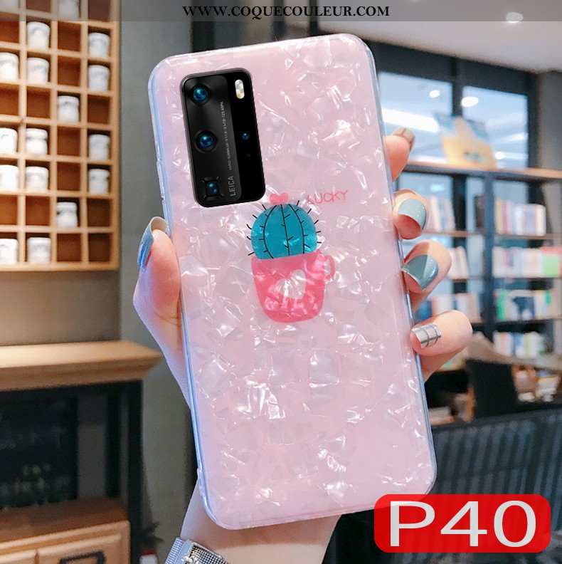 Étui Huawei P40 Tendance Personnalité Téléphone Portable, Coque Huawei P40 Légère Ultra Rose