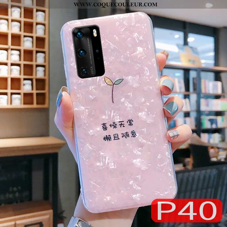 Étui Huawei P40 Tendance Personnalité Téléphone Portable, Coque Huawei P40 Légère Ultra Rose