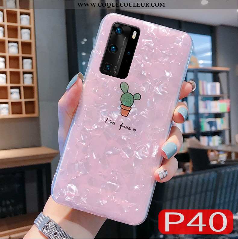 Étui Huawei P40 Tendance Personnalité Téléphone Portable, Coque Huawei P40 Légère Ultra Rose