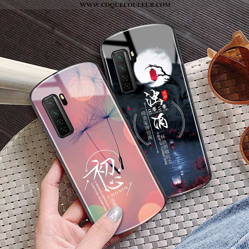 Étui Huawei P40 Lite 5g Protection Coque Étui, Huawei P40 Lite 5g Verre Cœur Rose