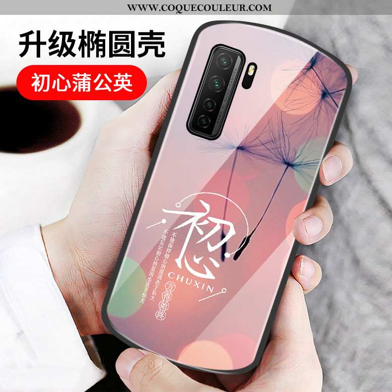 Étui Huawei P40 Lite 5g Protection Coque Étui, Huawei P40 Lite 5g Verre Cœur Rose