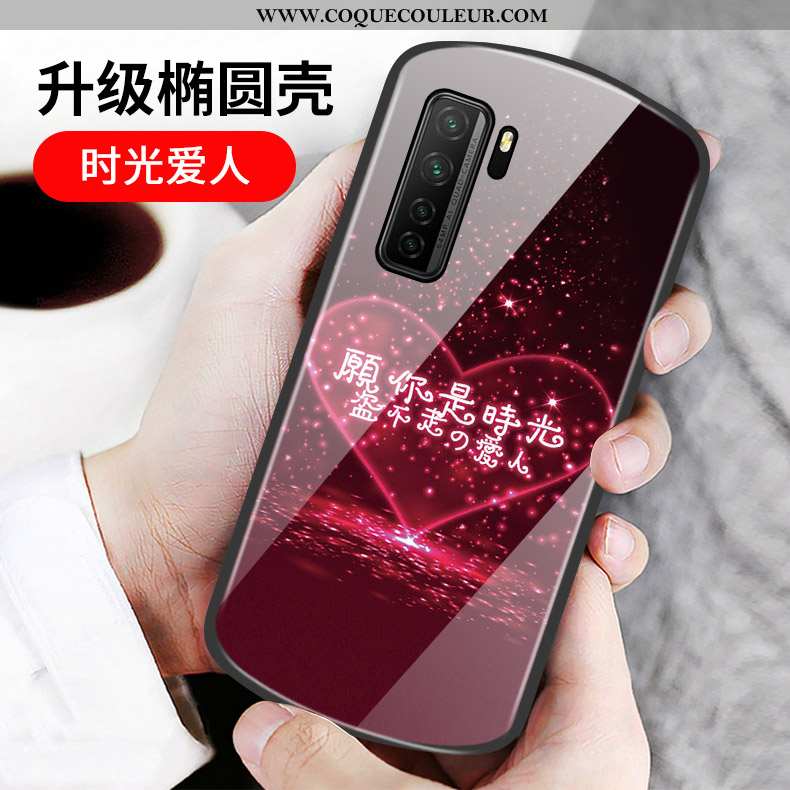 Étui Huawei P40 Lite 5g Protection Coque Étui, Huawei P40 Lite 5g Verre Cœur Rose