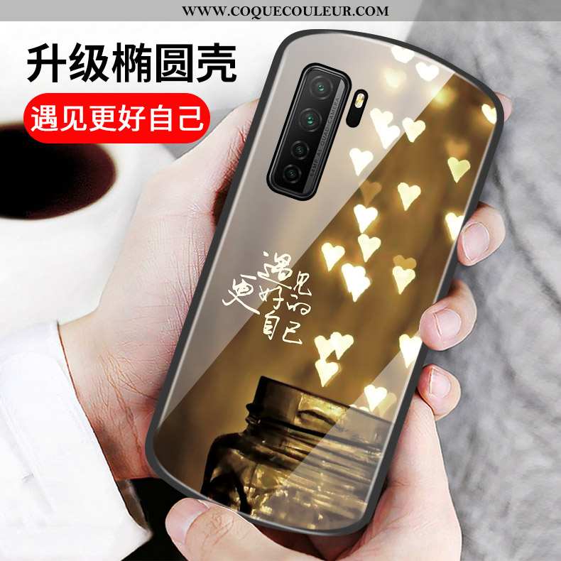 Étui Huawei P40 Lite 5g Protection Coque Étui, Huawei P40 Lite 5g Verre Cœur Rose