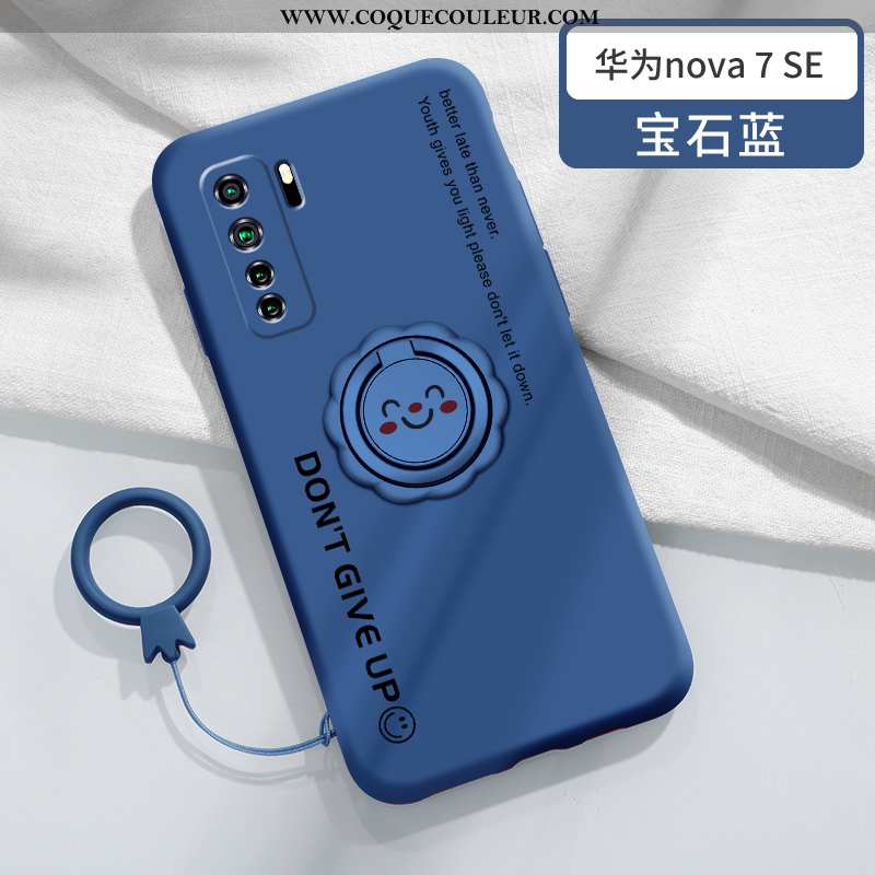 Coque Huawei P40 Lite 5g Créatif Légère Anneau, Housse Huawei P40 Lite 5g Ultra Tendance Bleu