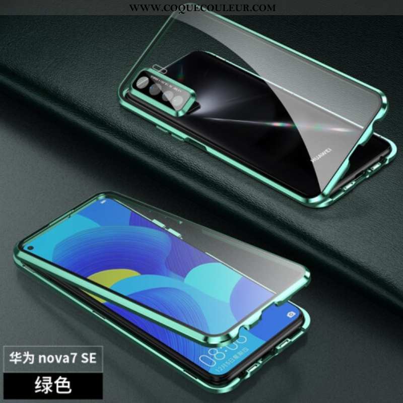 Étui Huawei P40 Lite 5g Verre Magnétisme Tout Compris, Coque Huawei P40 Lite 5g Protection Incassabl