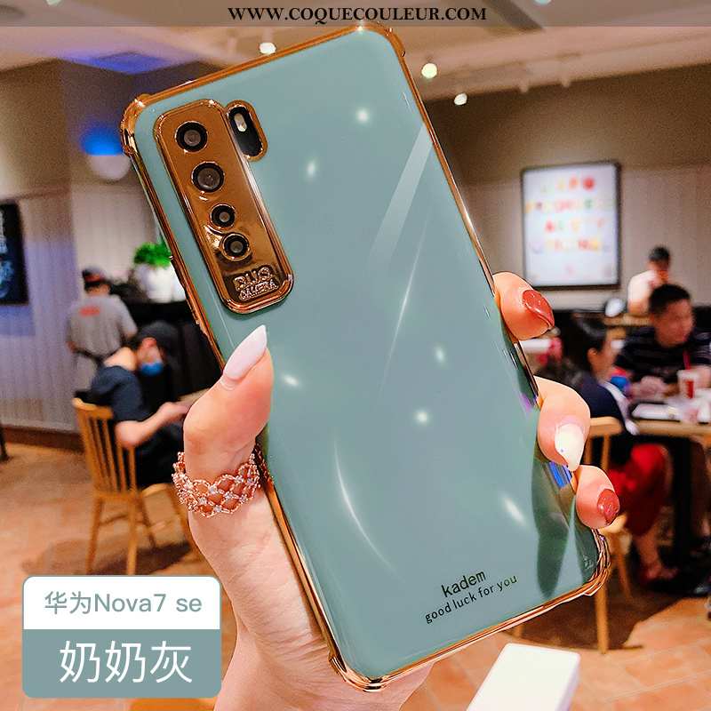 Housse Huawei P40 Lite 5g Fluide Doux Vert Tendance, Étui Huawei P40 Lite 5g Silicone Nouveau Verte