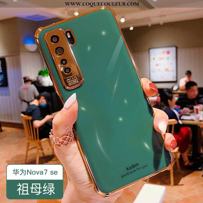 Housse Huawei P40 Lite 5g Fluide Doux Vert Tendance, Étui Huawei P40 Lite 5g Silicone Nouveau Verte