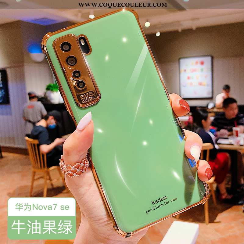 Housse Huawei P40 Lite 5g Fluide Doux Vert Tendance, Étui Huawei P40 Lite 5g Silicone Nouveau Verte