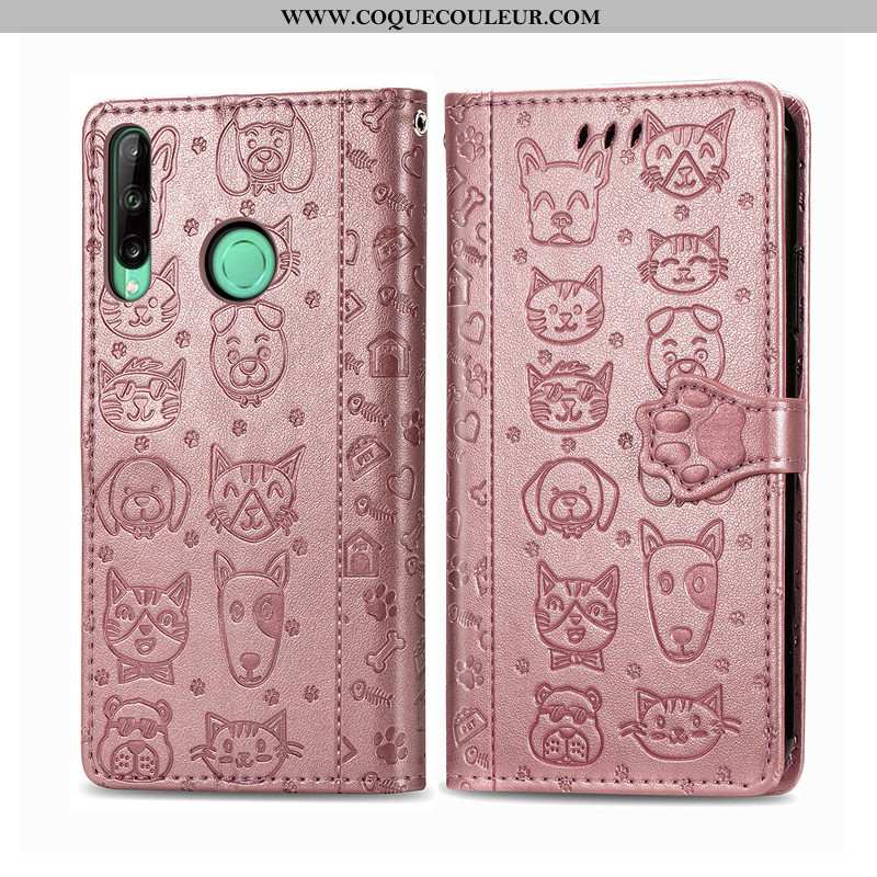 Étui Huawei P40 Lite E Cuir Dessin Animé Coque, Coque Huawei P40 Lite E Protection Rose