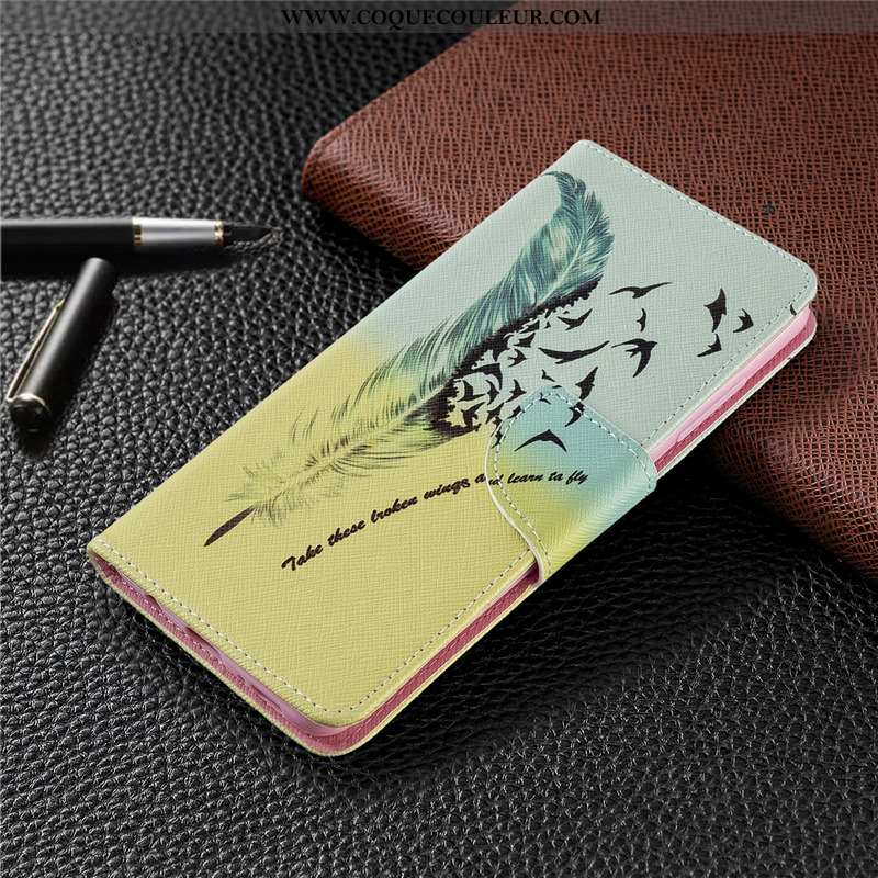 Étui Huawei P40 Lite E Cuir Housse Peinture, Coque Huawei P40 Lite E Protection Bleu