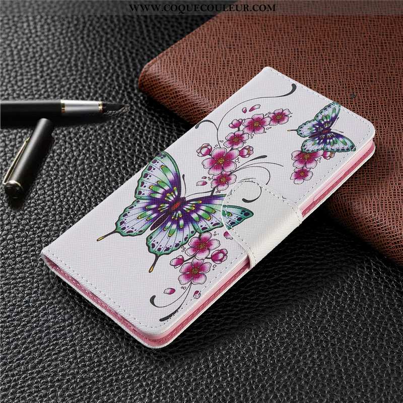 Étui Huawei P40 Lite E Cuir Housse Peinture, Coque Huawei P40 Lite E Protection Bleu