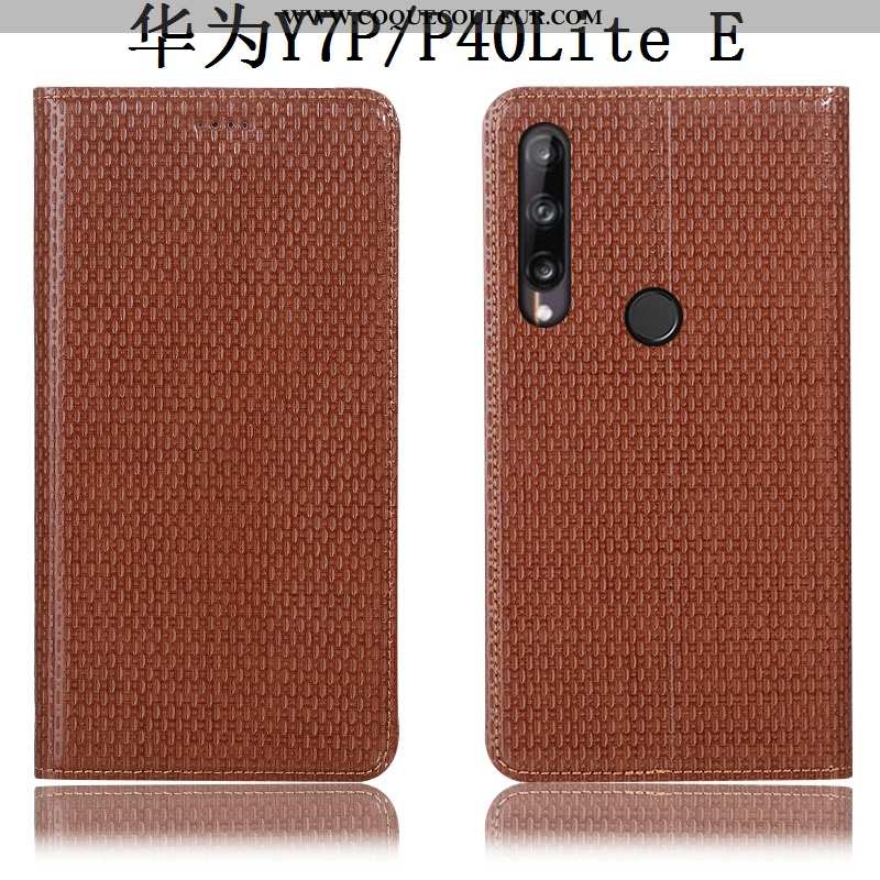 Coque Huawei P40 Lite E Cuir Véritable Protection Téléphone Portable, Housse Huawei P40 Lite E Modèl