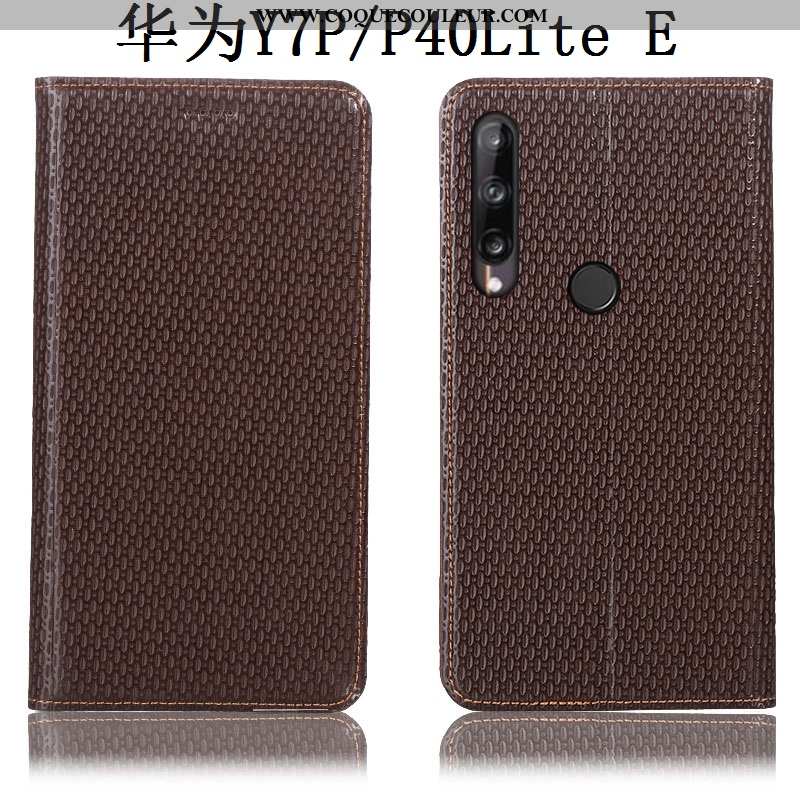 Coque Huawei P40 Lite E Cuir Véritable Protection Téléphone Portable, Housse Huawei P40 Lite E Modèl