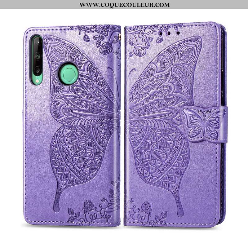 Coque Huawei P40 Lite E Protection Fleur, Housse Huawei P40 Lite E Ornements Suspendus Papillon Viol