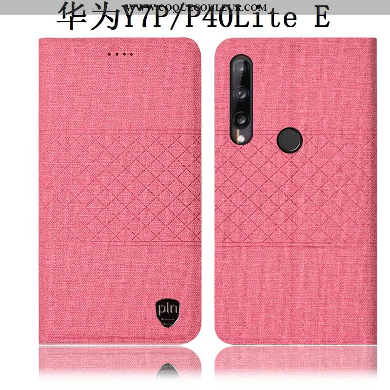 Coque Huawei P40 Lite E Cuir Lin Tout Compris, Housse Huawei P40 Lite E Protection Étui Gris