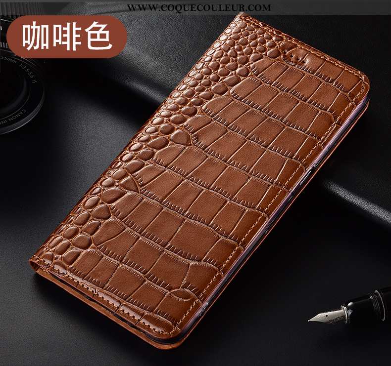 Housse Huawei P40 Lite E Cuir Véritable Téléphone Portable Marron, Étui Huawei P40 Lite E Modèle Fle