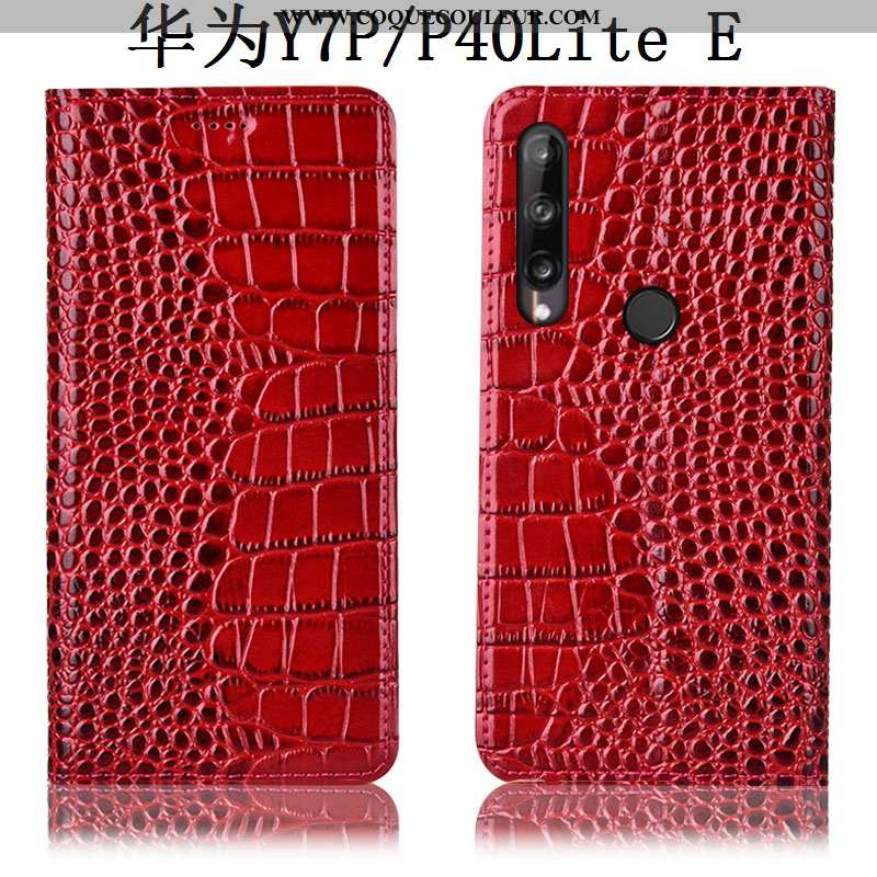 Housse Huawei P40 Lite E Cuir Véritable Téléphone Portable Marron, Étui Huawei P40 Lite E Modèle Fle