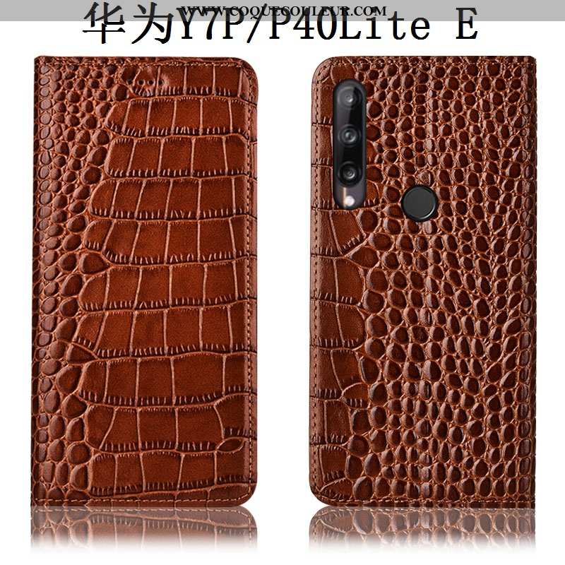 Housse Huawei P40 Lite E Cuir Véritable Téléphone Portable Marron, Étui Huawei P40 Lite E Modèle Fle