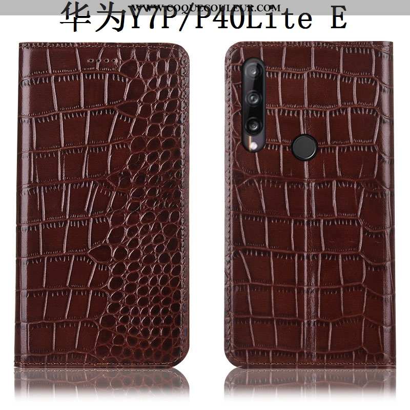 Housse Huawei P40 Lite E Cuir Véritable Téléphone Portable Marron, Étui Huawei P40 Lite E Modèle Fle