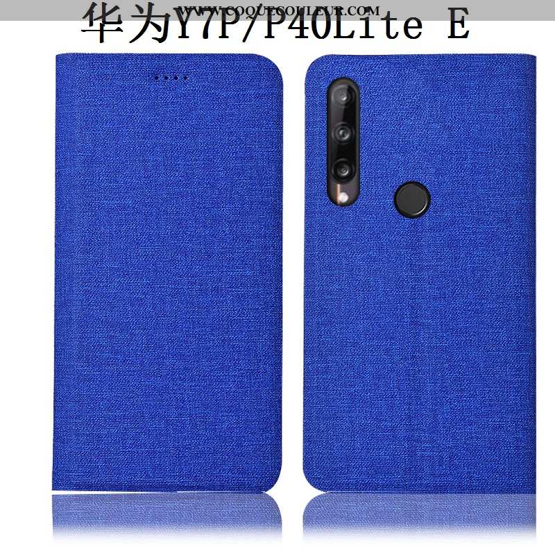 Étui Huawei P40 Lite E Cuir Coque Téléphone Portable, Huawei P40 Lite E Protection Bleu Marin Bleu F