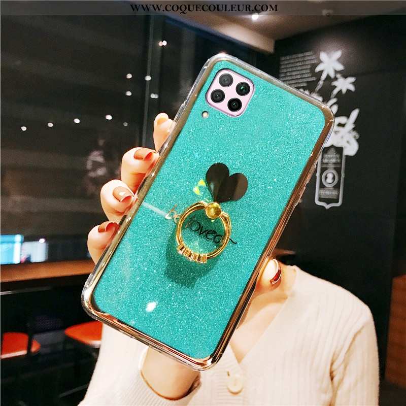 Coque Huawei P40 Lite Tendance Placage Anneau, Housse Huawei P40 Lite Protection Incruster Strass Ve