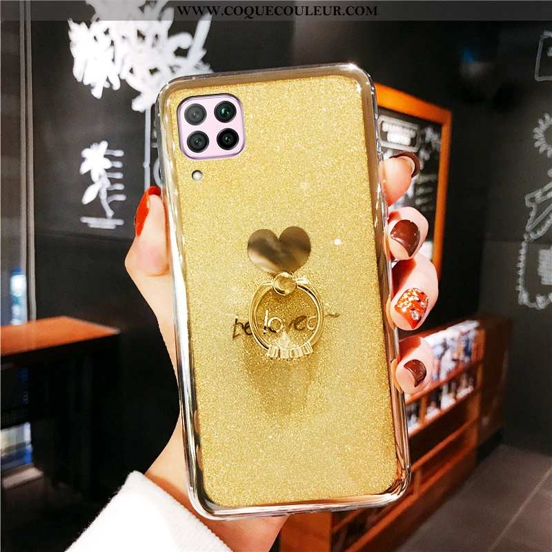 Coque Huawei P40 Lite Tendance Placage Anneau, Housse Huawei P40 Lite Protection Incruster Strass Ve