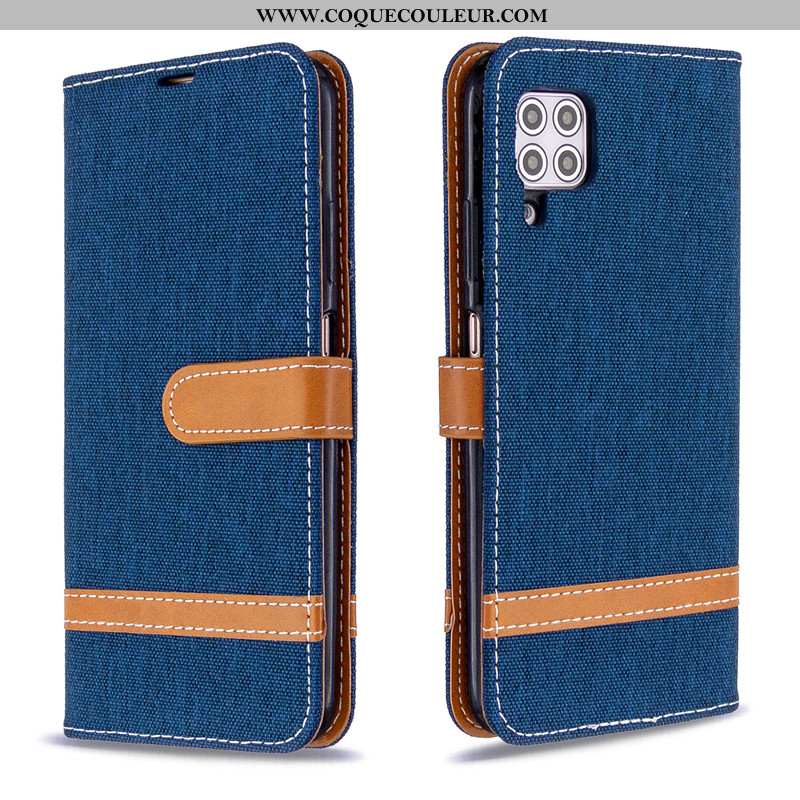 Étui Huawei P40 Lite Portefeuille Téléphone Portable Housse, Coque Huawei P40 Lite Cuir Bleu Foncé