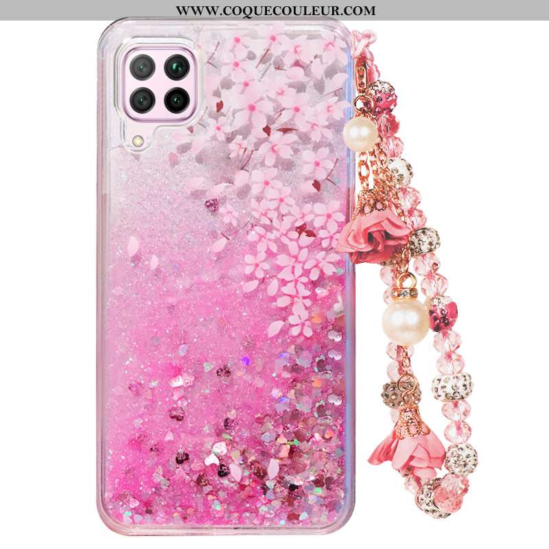 Coque Huawei P40 Lite Fluide Doux Incassable Rose, Housse Huawei P40 Lite Téléphone Portable Rose