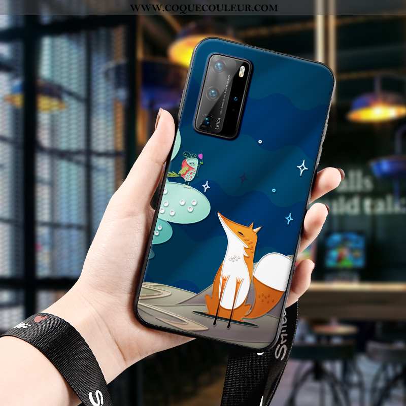 Étui Huawei P40 Pro Fluide Doux Coque Gaufrage, Huawei P40 Pro Silicone Tout Compris Jaune