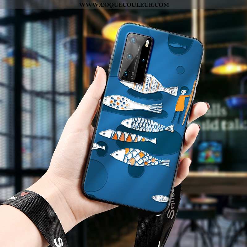 Étui Huawei P40 Pro Fluide Doux Coque Gaufrage, Huawei P40 Pro Silicone Tout Compris Jaune