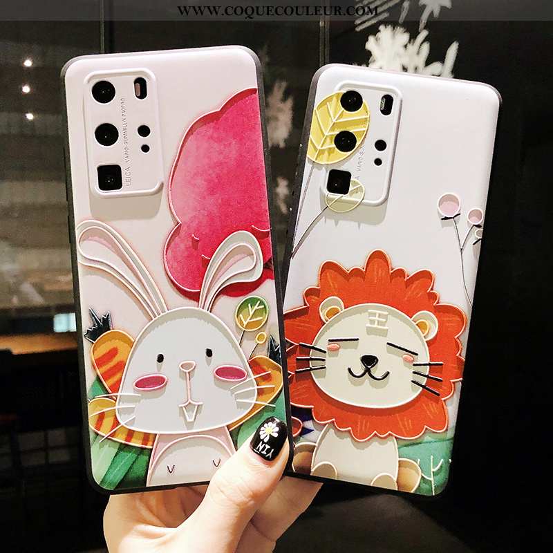 Coque Huawei P40 Pro Charmant Tout Compris Rose, Housse Huawei P40 Pro Tendance Créatif Rose