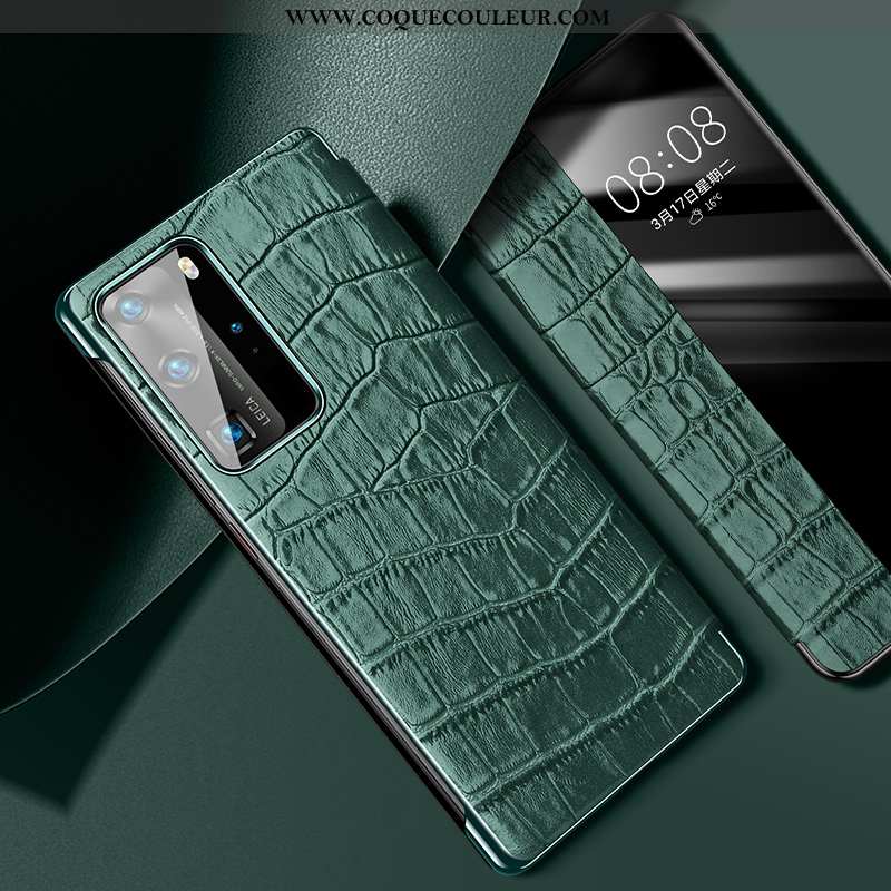 Housse Huawei P40 Pro Légère Incassable Ultra, Étui Huawei P40 Pro Cuir Accessoires Bleu Foncé