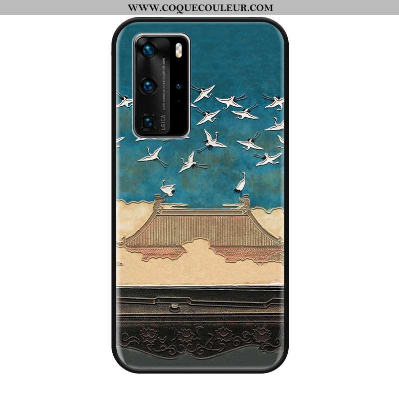 Housse Huawei P40 Pro Tendance Protection Vintage, Étui Huawei P40 Pro Silicone Téléphone Portable B