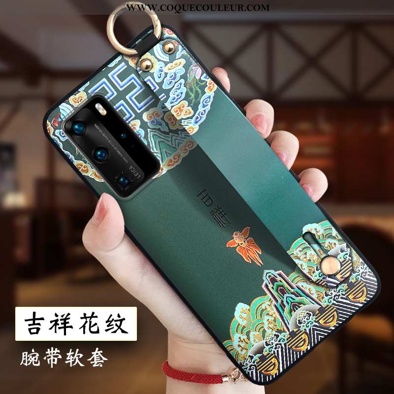 Coque Huawei P40 Pro Protection Silicone Créatif, Housse Huawei P40 Pro Ornements Suspendus Gaufrage