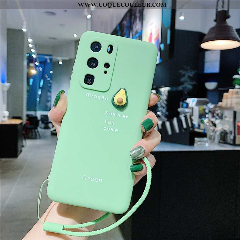 Housse Huawei P40 Pro Charmant Protection Tendance, Étui Huawei P40 Pro Ultra Silicone Verte