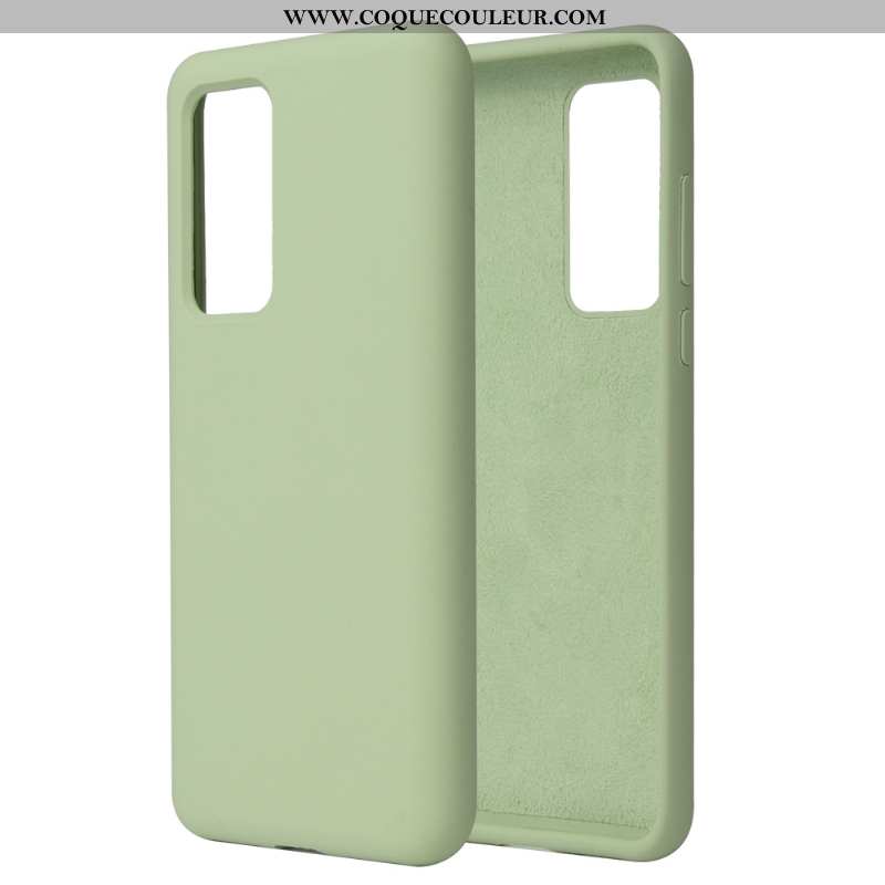 Étui Huawei P40 Pro Silicone Couleur Unie Vert, Coque Huawei P40 Pro Pure Téléphone Portable Verte