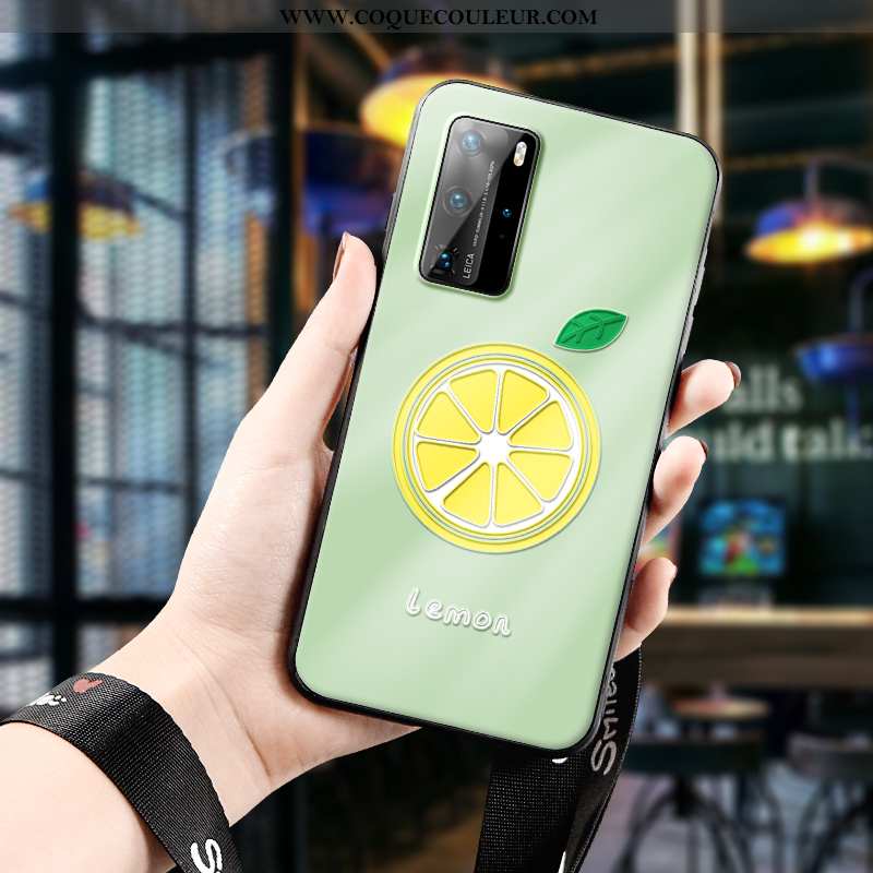 Étui Huawei P40 Pro Personnalité Coque Citron, Huawei P40 Pro Créatif Dessin Animé Jaune