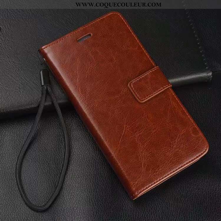 Coque Huawei Y5 2020 Cuir Véritable 2020, Housse Huawei Y5 2020 Cuir Une Agrafe Rouge