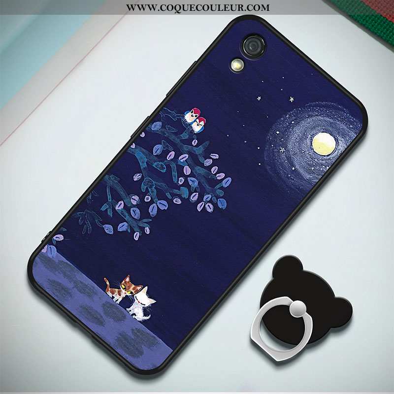 Étui Huawei Y5 2020 Fluide Doux Anneau 2020, Coque Huawei Y5 2020 Peinture Bleu Foncé