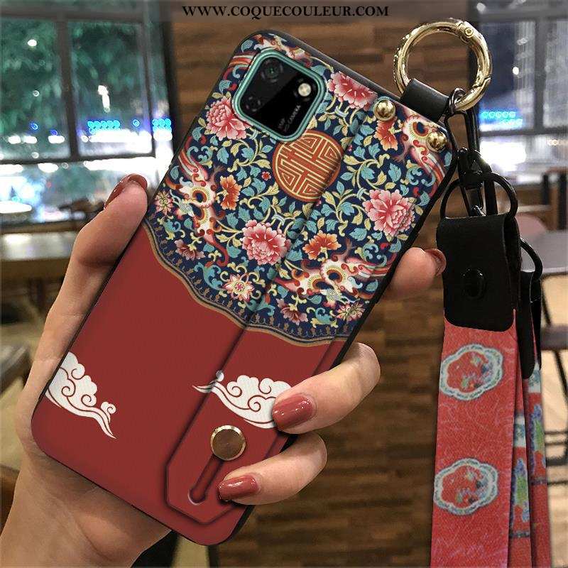 Coque Huawei Y5p Tendance Support Style Chinois, Housse Huawei Y5p Créatif Étui Verte