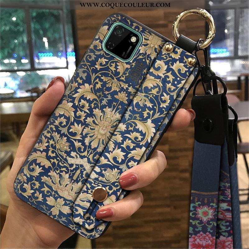 Coque Huawei Y5p Tendance Support Style Chinois, Housse Huawei Y5p Créatif Étui Verte