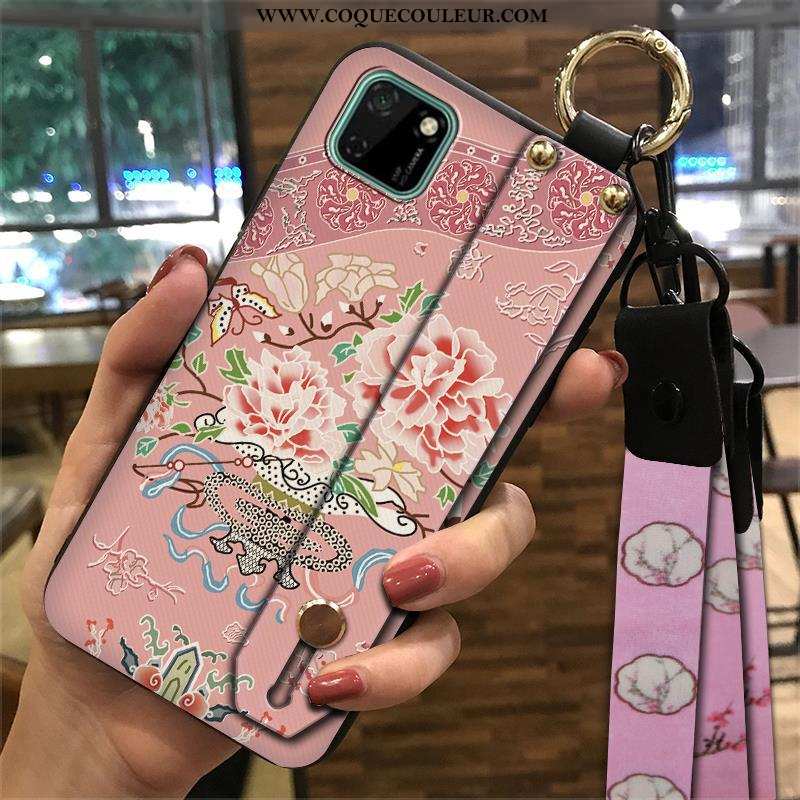 Coque Huawei Y5p Tendance Support Style Chinois, Housse Huawei Y5p Créatif Étui Verte